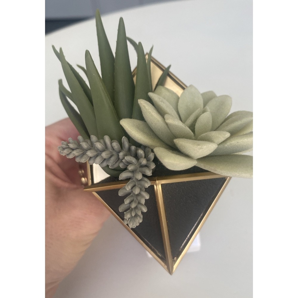 Bath & Body Works SUCCULENT GEOMETRIC PLANTER Wallflower Plug In Holder Set Of 2 - Picture 8 of 12
